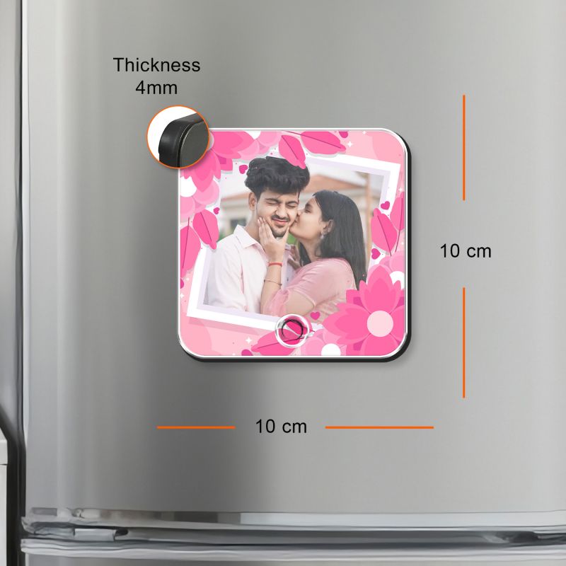 Personalized Musical Fridge Magnet Customizable Photo Frame with Music Speaker & Rechargeable Battery Unique Gift for Anniversary, Birthday & Couples Play Your Favorite Song